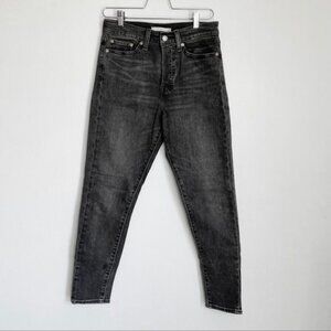 Levi's Wedgie Skinny Jeans high waisted Gray BlackButton Fly 27